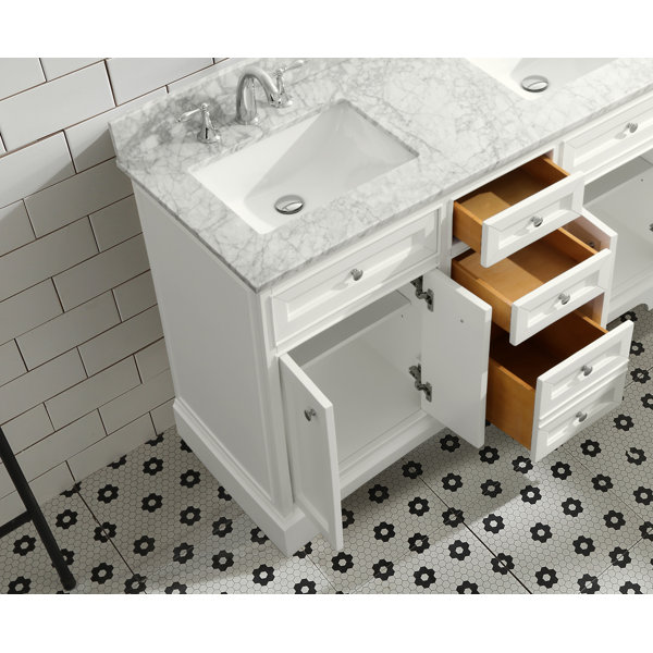 Breakwater Bay Palko 55'' W x 22" D x 34" H Double Bathroom Vanity Set